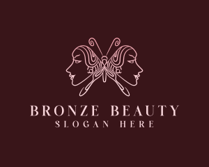 Beauty Face Butterfly logo design