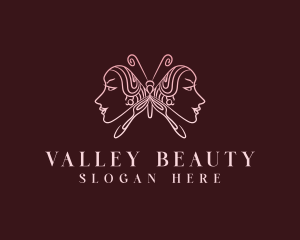 Beauty Face Butterfly logo design