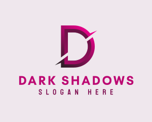 Gradient Slash Letter D logo design