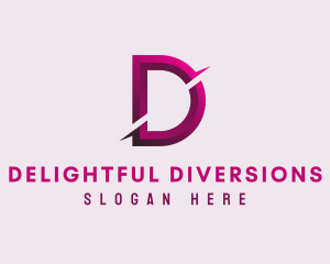 Gradient Slash Letter D logo design