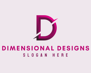 Gradient Slash Letter D logo design