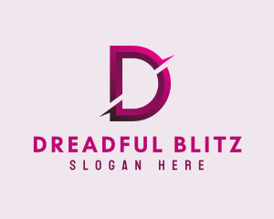 Gradient Slash Letter D logo design