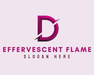 Gradient Slash Letter D logo design