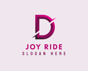 Gradient Slash Letter D logo design