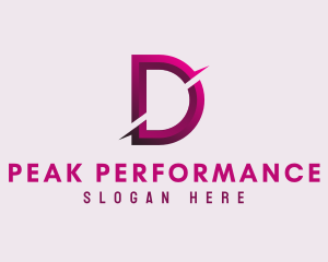 Gradient Slash Letter D logo design