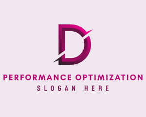 Gradient Slash Letter D logo design