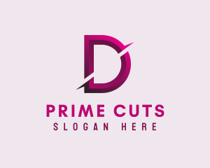 Gradient Slash Letter D logo design