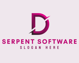 Gradient Slash Letter D logo design