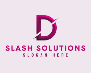 Gradient Slash Letter D logo