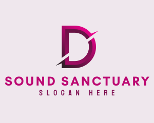 Gradient Slash Letter D logo design