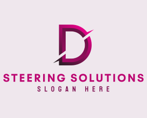 Gradient Slash Letter D logo design