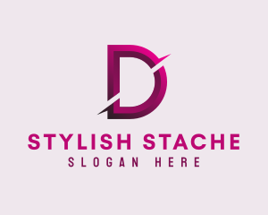 Gradient Slash Letter D logo design