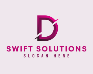 Gradient Slash Letter D logo design