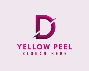 Gradient Slash Letter D logo design