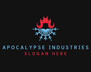 Industrial Flame Snowflake  logo design