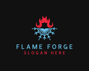 Industrial Flame Snowflake  logo design