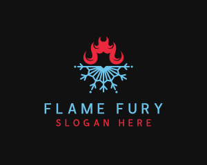 Industrial Flame Snowflake  logo design