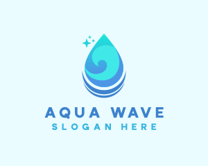 Water Droplet Wave logo design