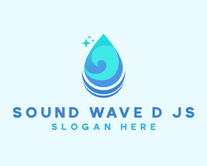 Water Droplet Wave logo design