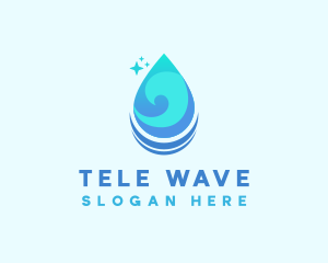 Water Droplet Wave logo design