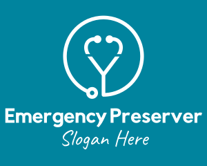 Heart Stethoscope Medical logo design