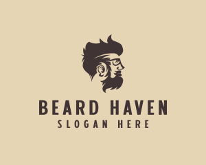 Hipster Beard Man  logo design