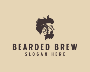 Hipster Beard Man  logo design