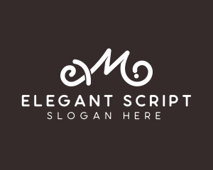 Signature Script Beauty Letter M logo design