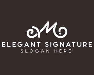 Signature Script Beauty Letter M logo design