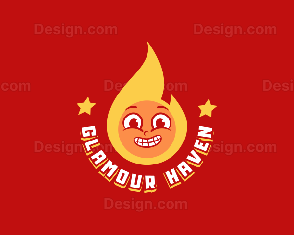 Retro Fire Restaurant Logo