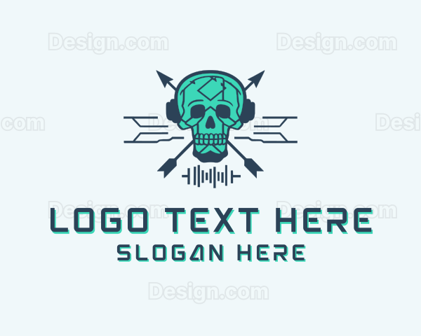 Skull Tech Circuit Logo