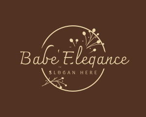 Beige Elegant Handwritten  logo design