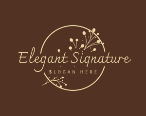 Beige Elegant Handwritten  logo design