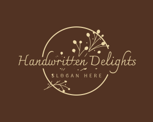 Beige Elegant Handwritten  logo design