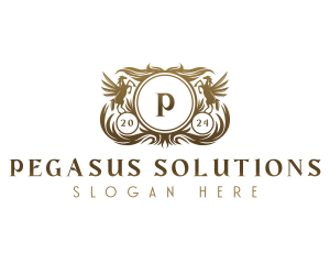 Luxury Pegasus Ornament logo design