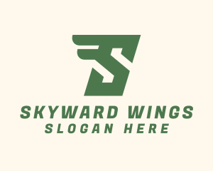 Speedy Winged Letter S logo design