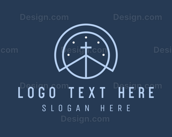 Blue Religious Crucifix Logo