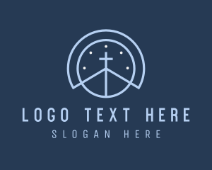 Blue Religious Crucifix logo