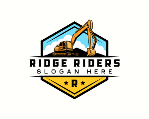 Excavator Backhoe Digging logo design