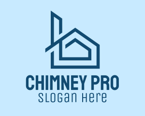 Blue House Chimney  logo design