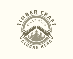 Chainsaw Forestry Lumberjack logo design