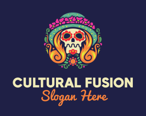 Mexican Calavera Festive Skull logo