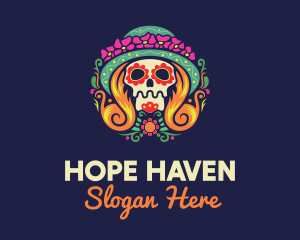 Mexican Calavera Festive Skull logo