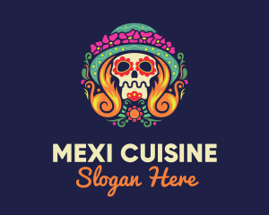 Mexican Calavera Festive Skull logo