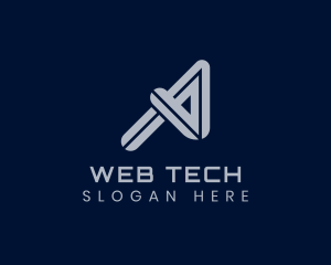 Cyber Web Technology Letter A logo design