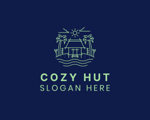 Beach Hut Vacation logo design