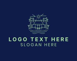 Cottage - Beach Hut Vacation logo design