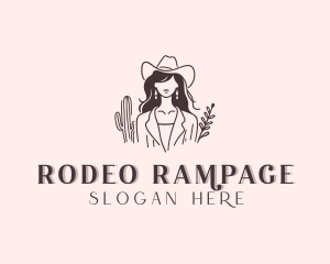 Cowgirl Woman Fashion logo design