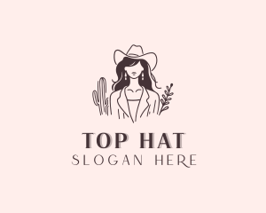 Cowgirl Woman Fashion logo design