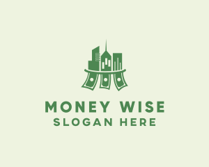 Money Building Cityscape logo design